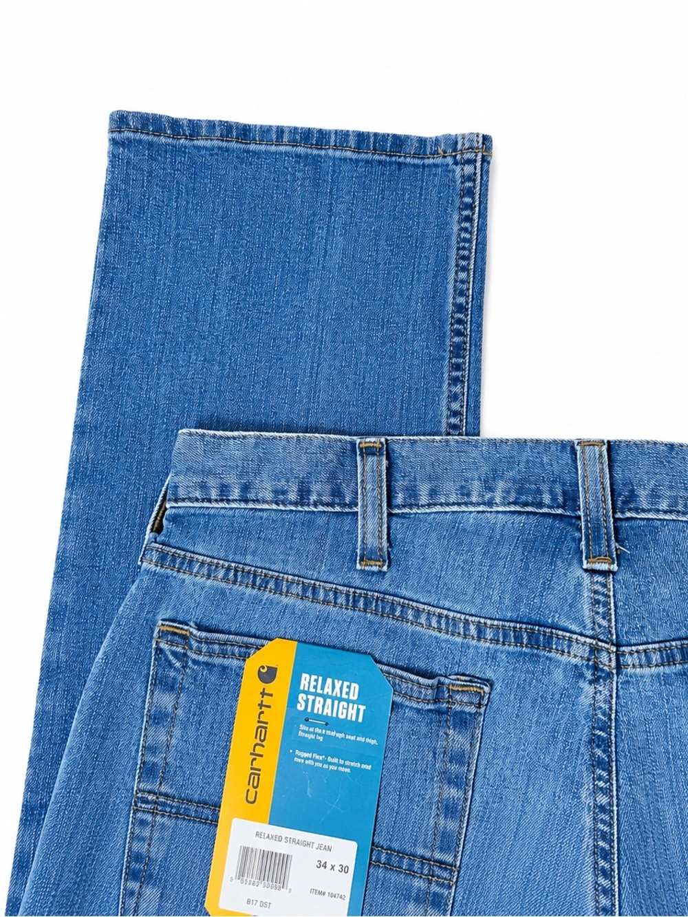 Carhartt Relaxed Straight Rugged Flex Jeans medium wash Men’s size 34x30 New - Picture 5 of 11